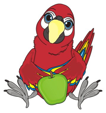 sevimli kırmızı papağan