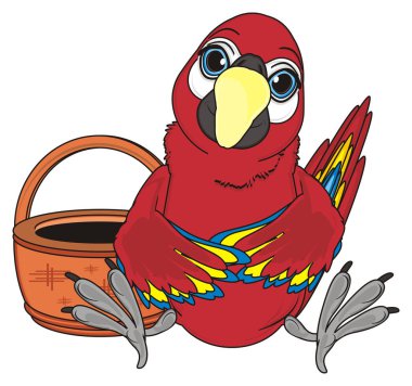 sevimli kırmızı papağan