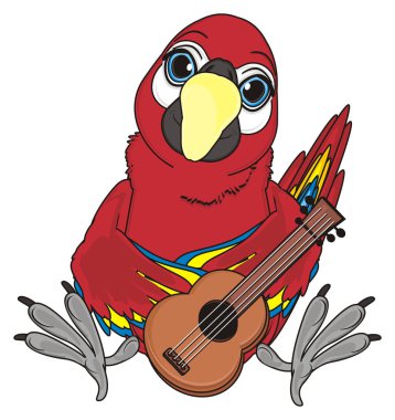 sevimli kırmızı papağan