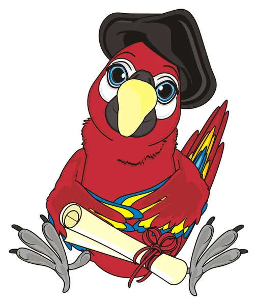 Sevimli kırmızı papağan — Stok fotoğraf