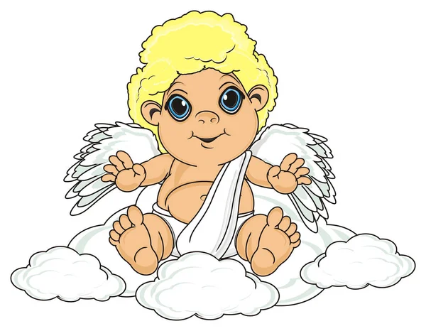 Happy angel sit — Stock Photo, Image