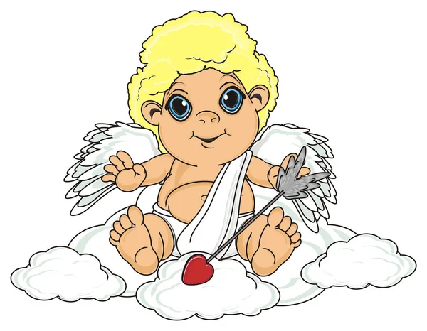 Happy angel sit — Stock Photo, Image