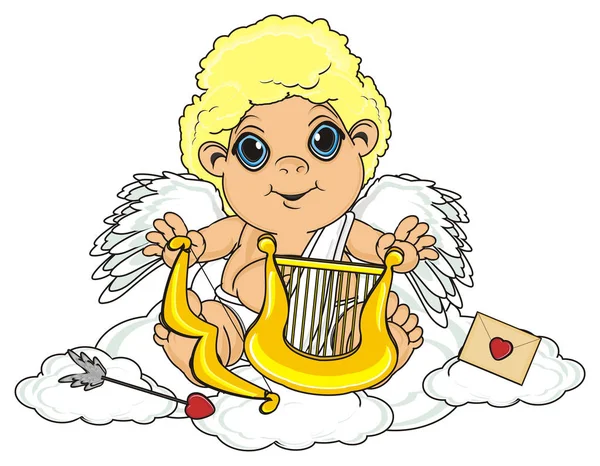 Happy angel sit — Stock Photo, Image