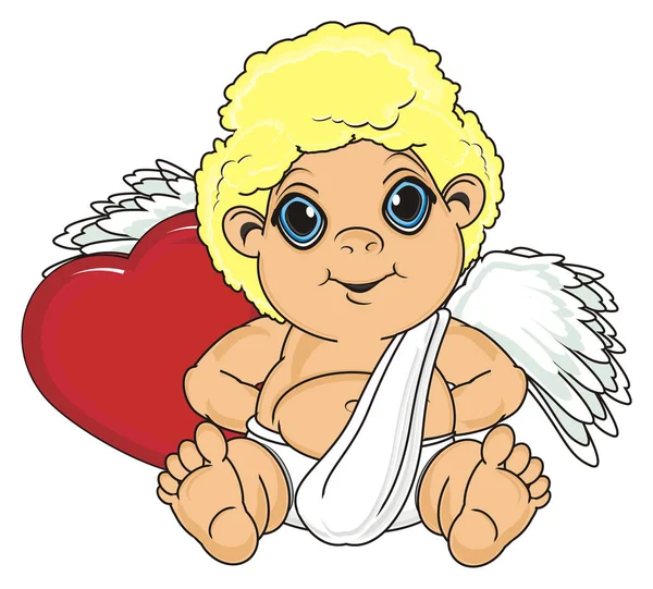 Happy angel sit — Stock Photo, Image