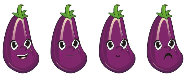 Four faces of eggplants — Stock Photo, Image
