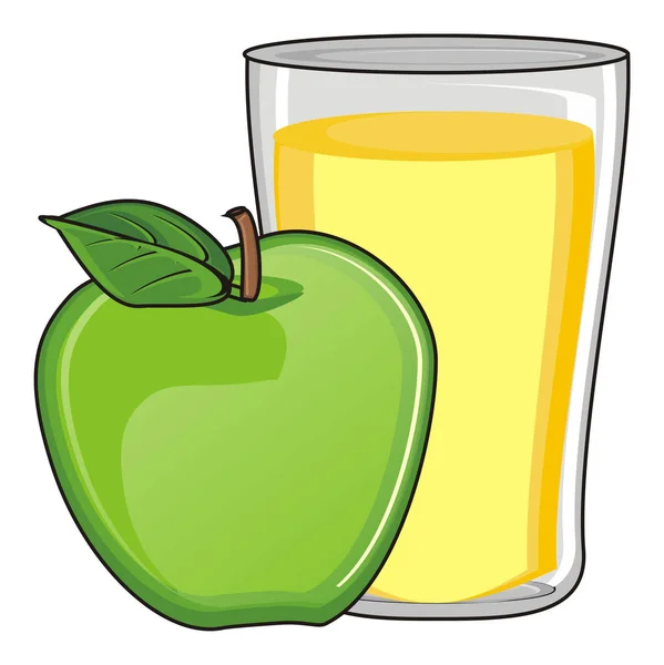 Manzana con vidrio —  Fotos de Stock