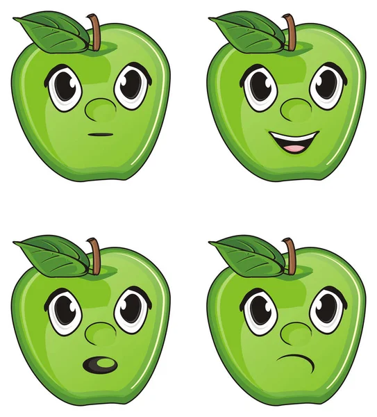 Four faces of apple — Stock Photo, Image