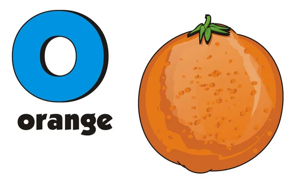 Naranja con palabra y signo — Foto de Stock