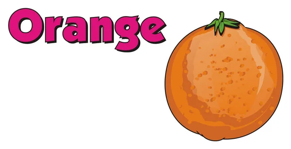 Orange mit Wort orange — Stockfoto