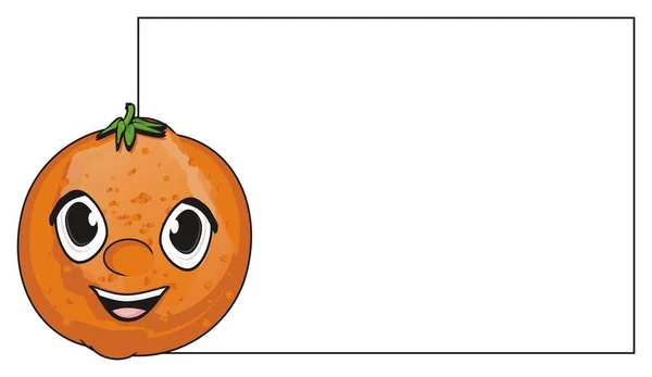 Обличчя апельсина з чистим банером — стокове фото