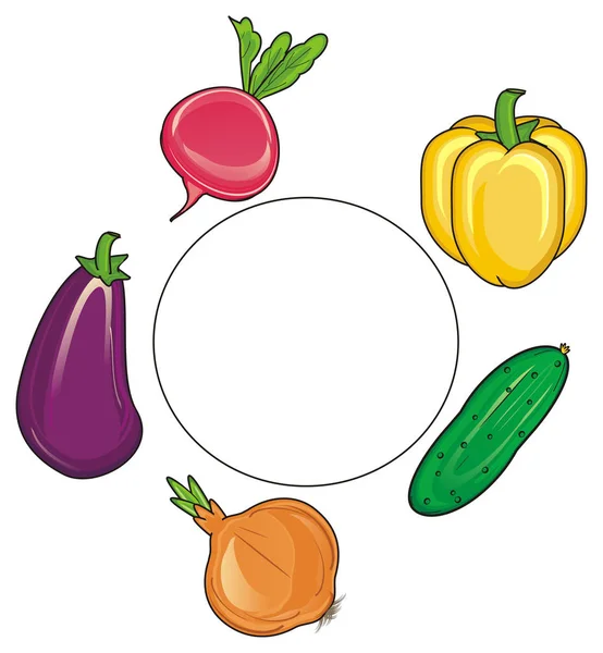 Gemüse und rundes Plakat — Stockfoto
