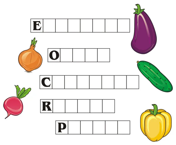 Crossword with vegetables — Stock Photo, Image