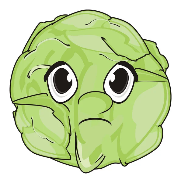 Το πρόσωπό του το πράσινο λάχανο — Φωτογραφία Αρχείου