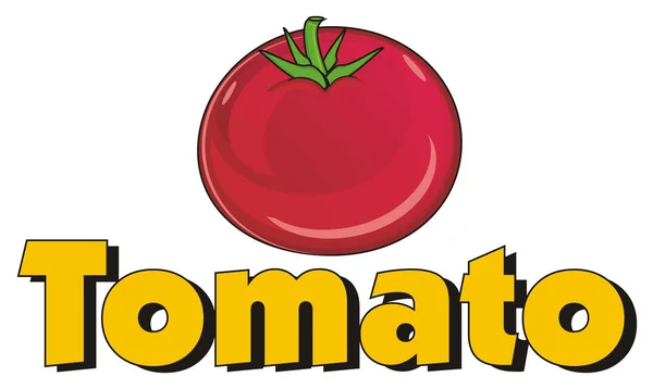 Tomate rouge et mot — Photo