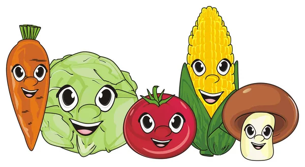 Rostos felizes de legumes — Fotografia de Stock