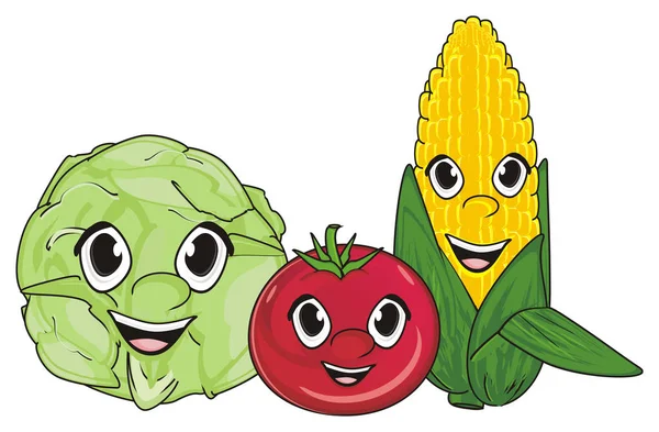 Drei verschiedene Gemüsesorten — Stockfoto