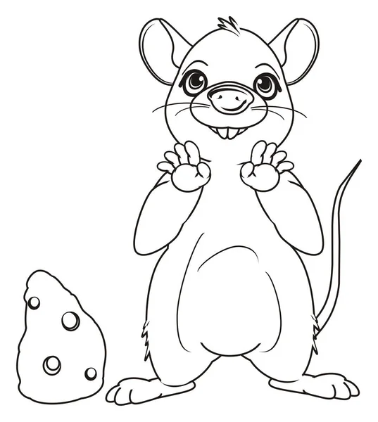 Coloring cute  rat — Stock Photo, Image