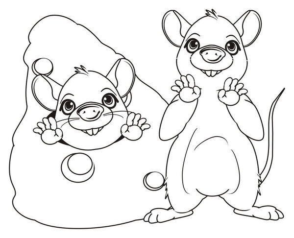 раскрашивание милых крыс
