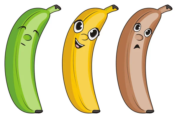 Três rostos de banans — Fotografia de Stock