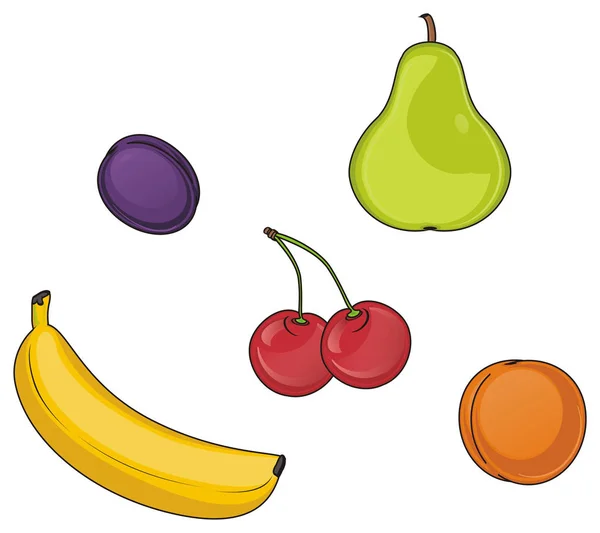 Viele farbige Früchte — Stockfoto