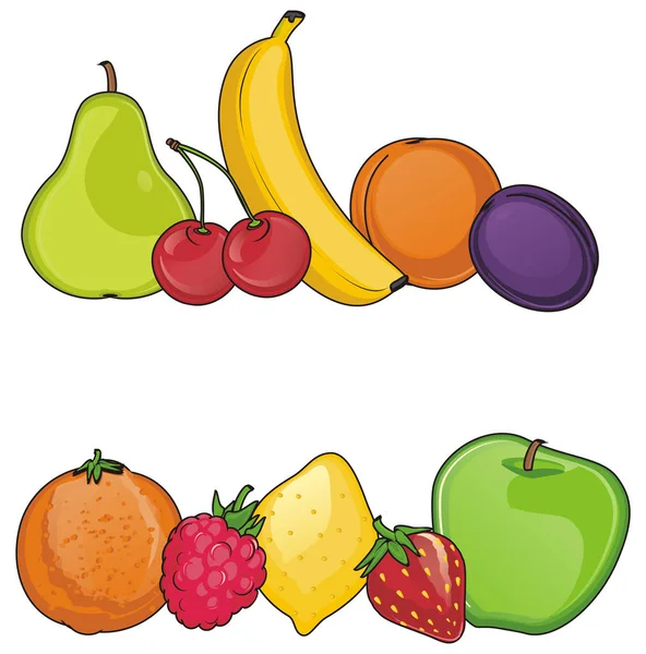 Muchas frutas de colores — Foto de Stock