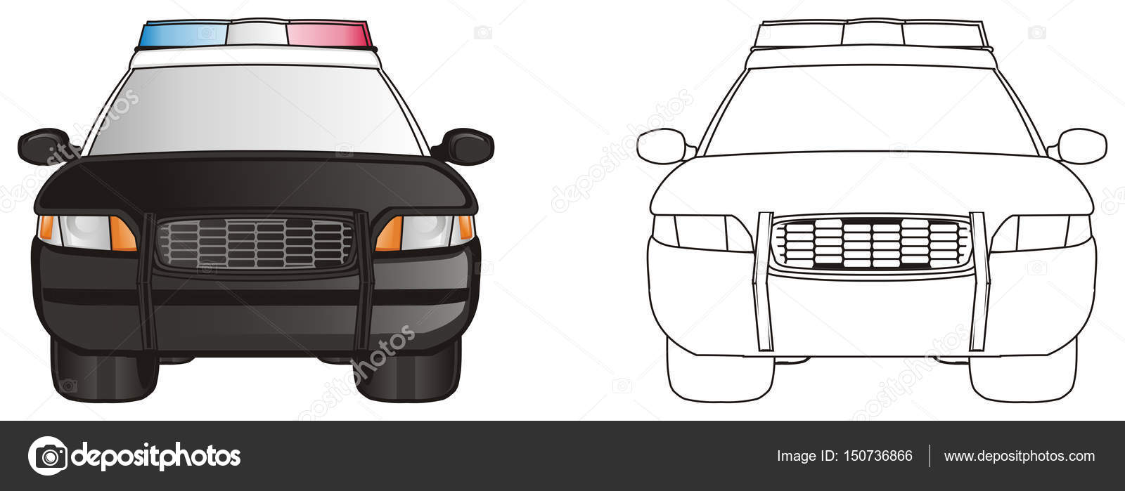 Auto della polizia colorate con disegni da colorare auto polizia — Foto di tatty77tatty