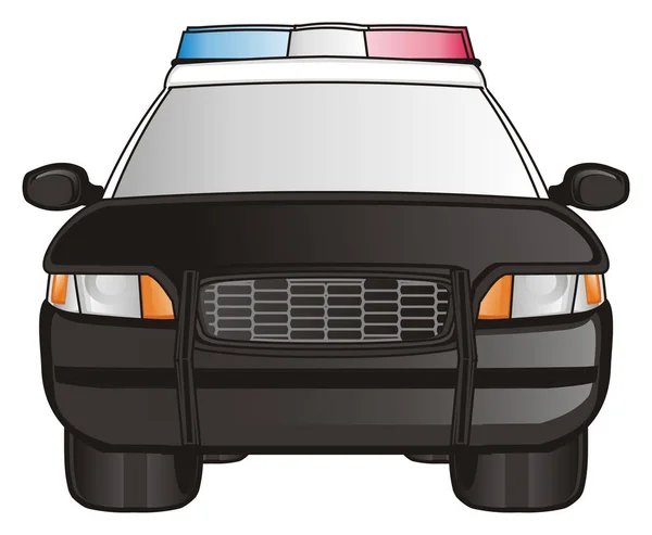 Черный полицейский автомобиль — стоковое фото