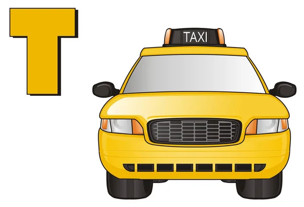 Žluté taxi auto — Stock fotografie