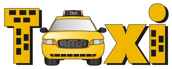 Gele taxi auto — Stockfoto