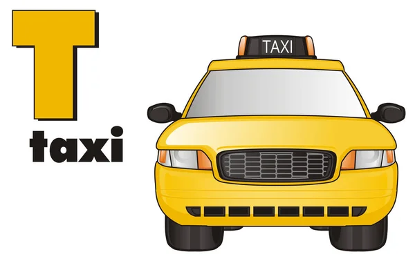 Sarı taksi araba — Stok fotoğraf