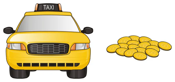 Gelbes Taxiauto — Stockfoto