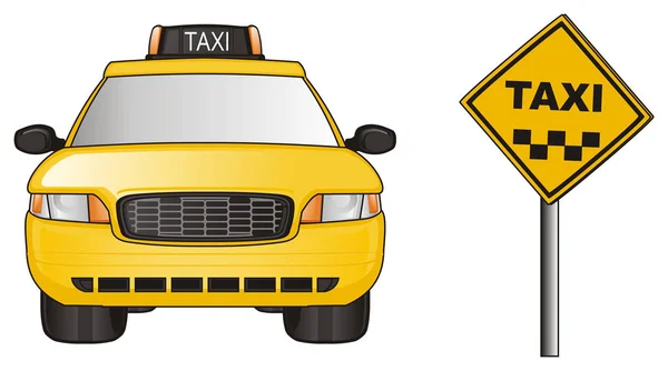 Gelbes Taxiauto — Stockfoto