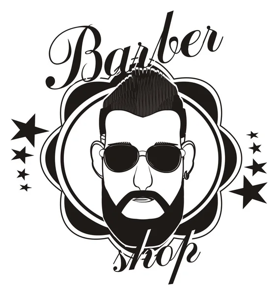 Head of man with barber — Stock Photo, Image