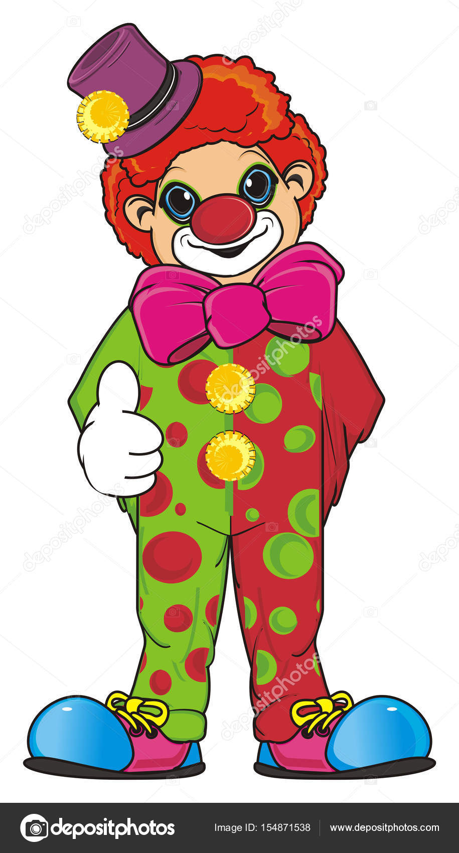 Colorato pagliaccio sorridente — Foto Stock