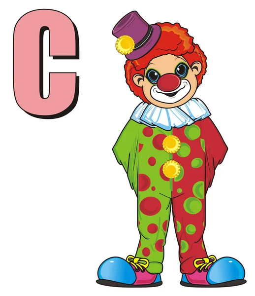 Ler färgade clown — Stockfoto