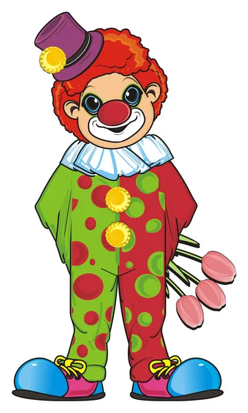 Lächelnder farbiger Clown — Stockfoto