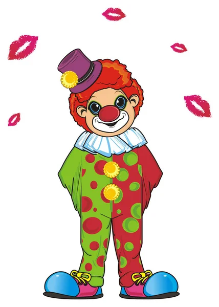 Lächelnder farbiger Clown — Stockfoto