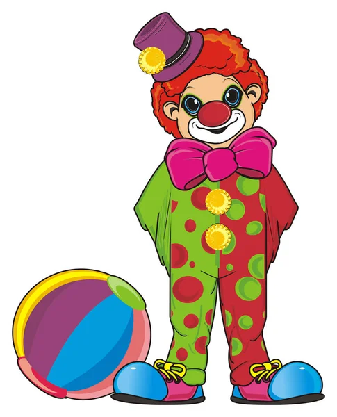 Lächelnder farbiger Clown — Stockfoto