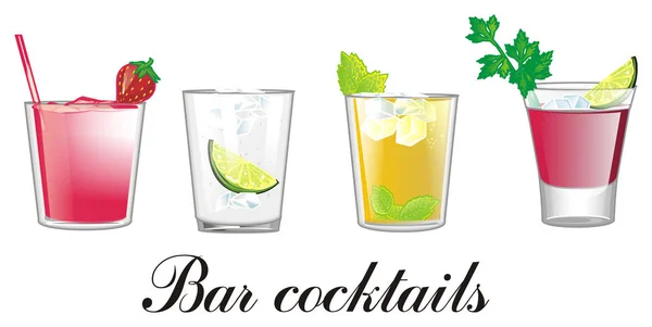 Vier farbige Cocktails — Stockfoto