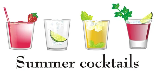 Four colored cocktails — Stock Photo, Image