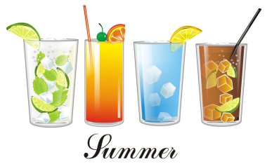 dört farklı kokteyller