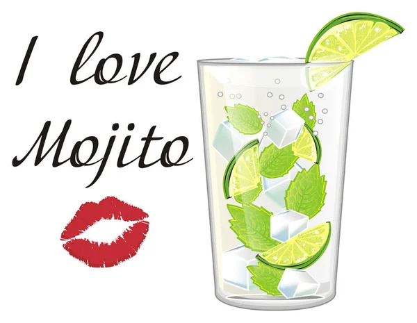 Glas Mojito-Cocktail — Stockfoto