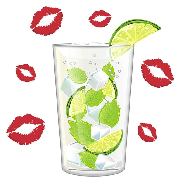 Glas Mojito-Cocktail — Stockfoto