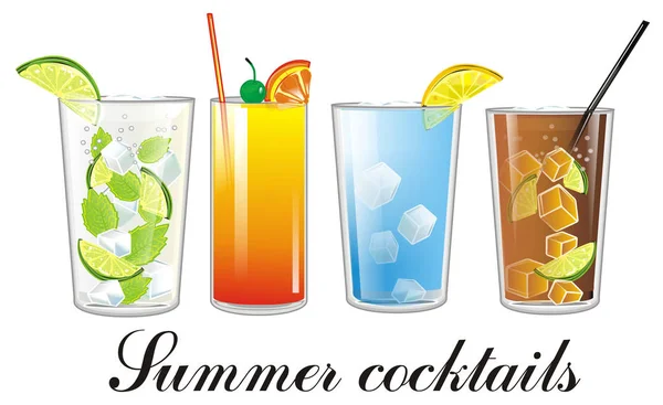 Vier verschiedene Cocktails — Stockfoto