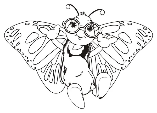 Obarvení šťastný motýl — Stock fotografie