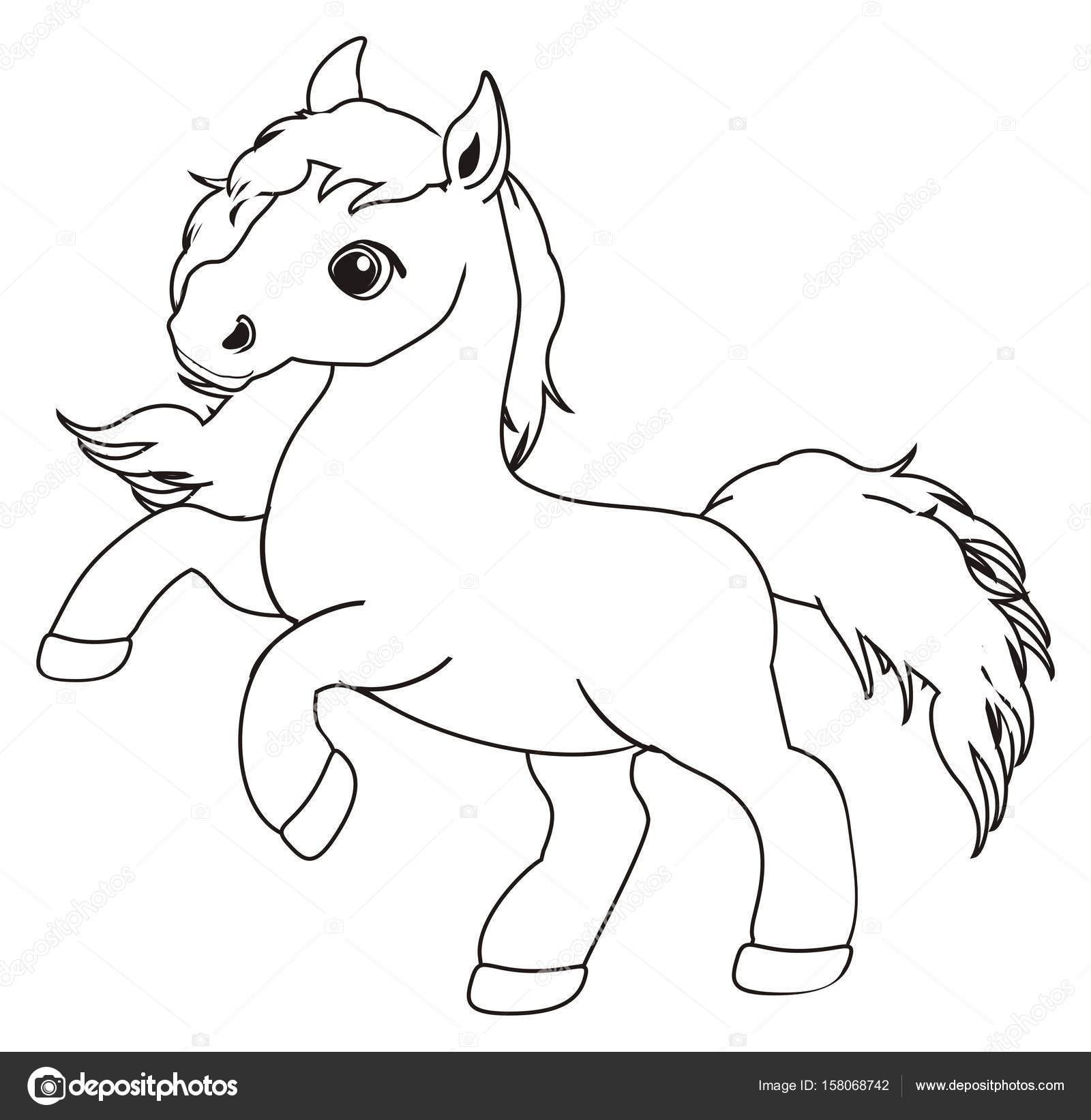Kleine Schattige Paard Kleurplaat Stockfoto Tatty77tatty 158068742