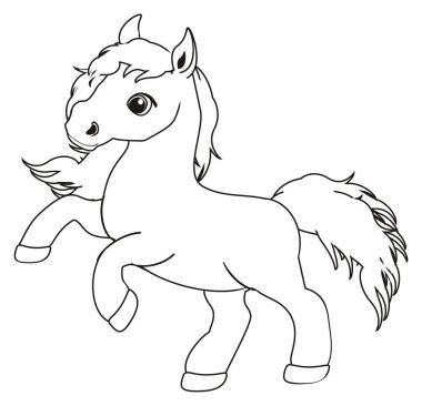 küçük sevimli at boyama