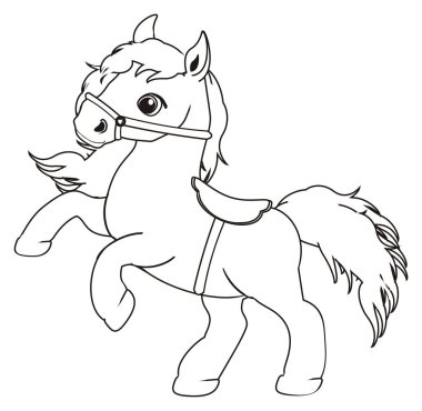 küçük sevimli at boyama