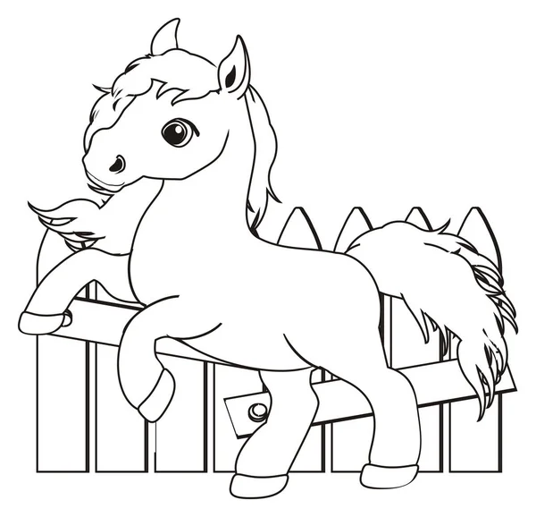 Розмальовка маленький милий кінь — стокове фото