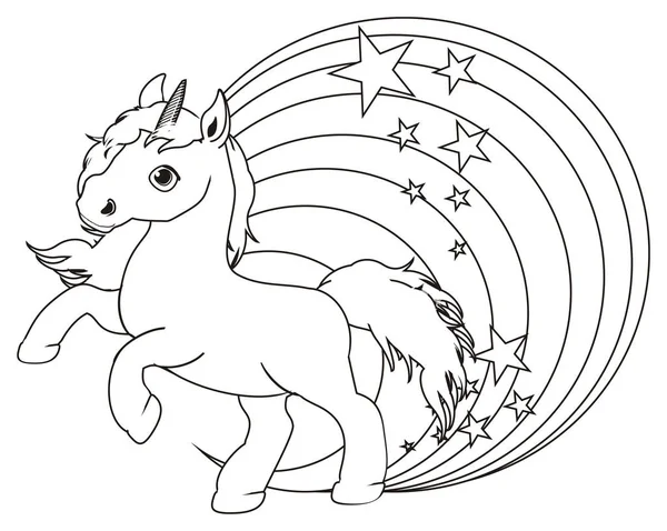 Coloring little cute  unicorn — Stock Photo, Image